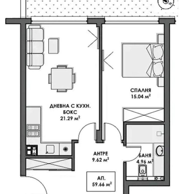 2-СТАЕН АПАРТАМЕНТ ЗП 72 М² В ПОЛИТЕ НА ВИТОША
