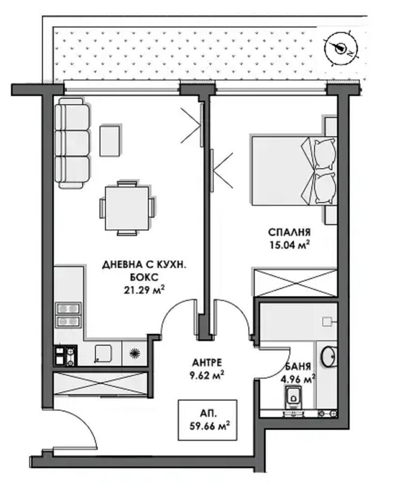 2-СТАЕН АПАРТАМЕНТ ЗП 72 М² В ПОЛИТЕ НА ВИТОША - 0