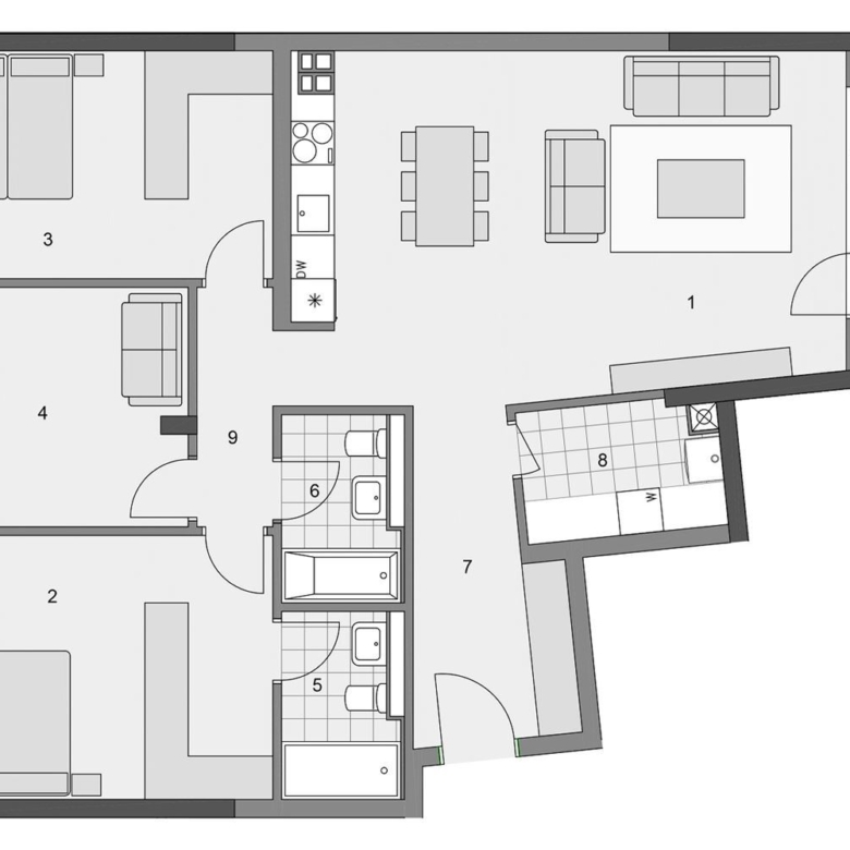 4-СТАЕН АПАРТАМЕНТ 164 М² В ЗАТВОРЕН КОМПЛЕКС В ПОЛИТЕ НА ВИТОША