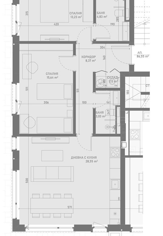 3-СТАЕН АПАРТАМЕНТ 97 М² СЪС СОБСТВЕН ДВОР 135 М² В ПОЛИТЕ НА ЛОЗЕНСКАТА ПЛАНИНА - 0