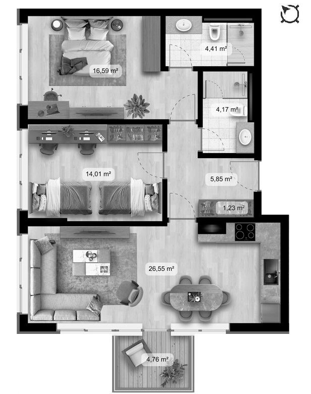 3-СТАЕН АПАРТАМЕНТ 123 М² В ПОЛИГОНА - 0