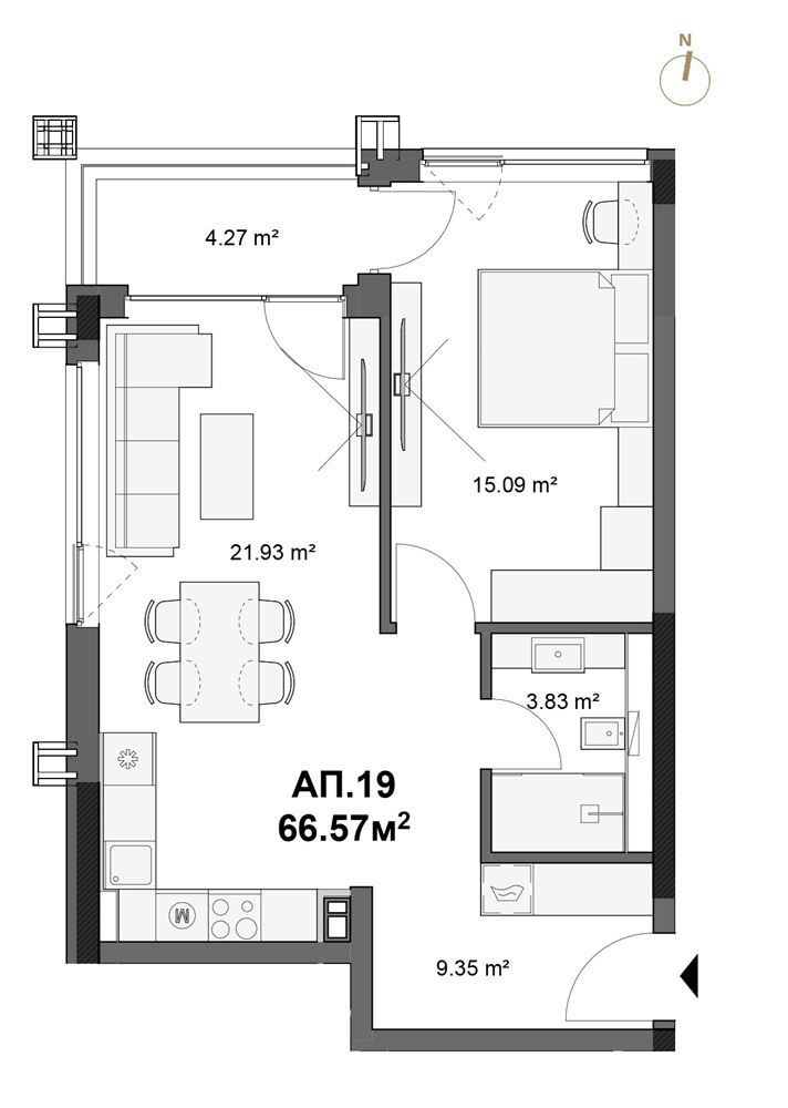 2-СТАЕН АПАРТАМЕНТ 82 М² ДО МЕТРОСТАНЦИЯ ОВЧА КУПЕЛ - 0