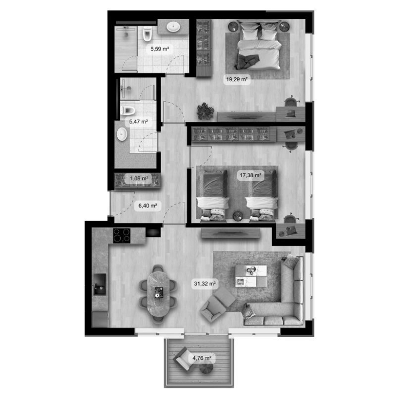 3-СТАЕН АПАРТАМЕНТ 144 М² В ПОЛИГОНА - 0