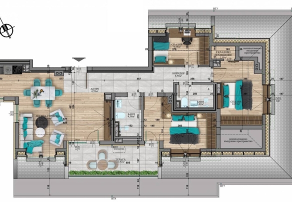 4-СТАЕН АПАРТАМЕНТ 155 М² В КВ. СТУДЕНТСКИ ГРАД - 0