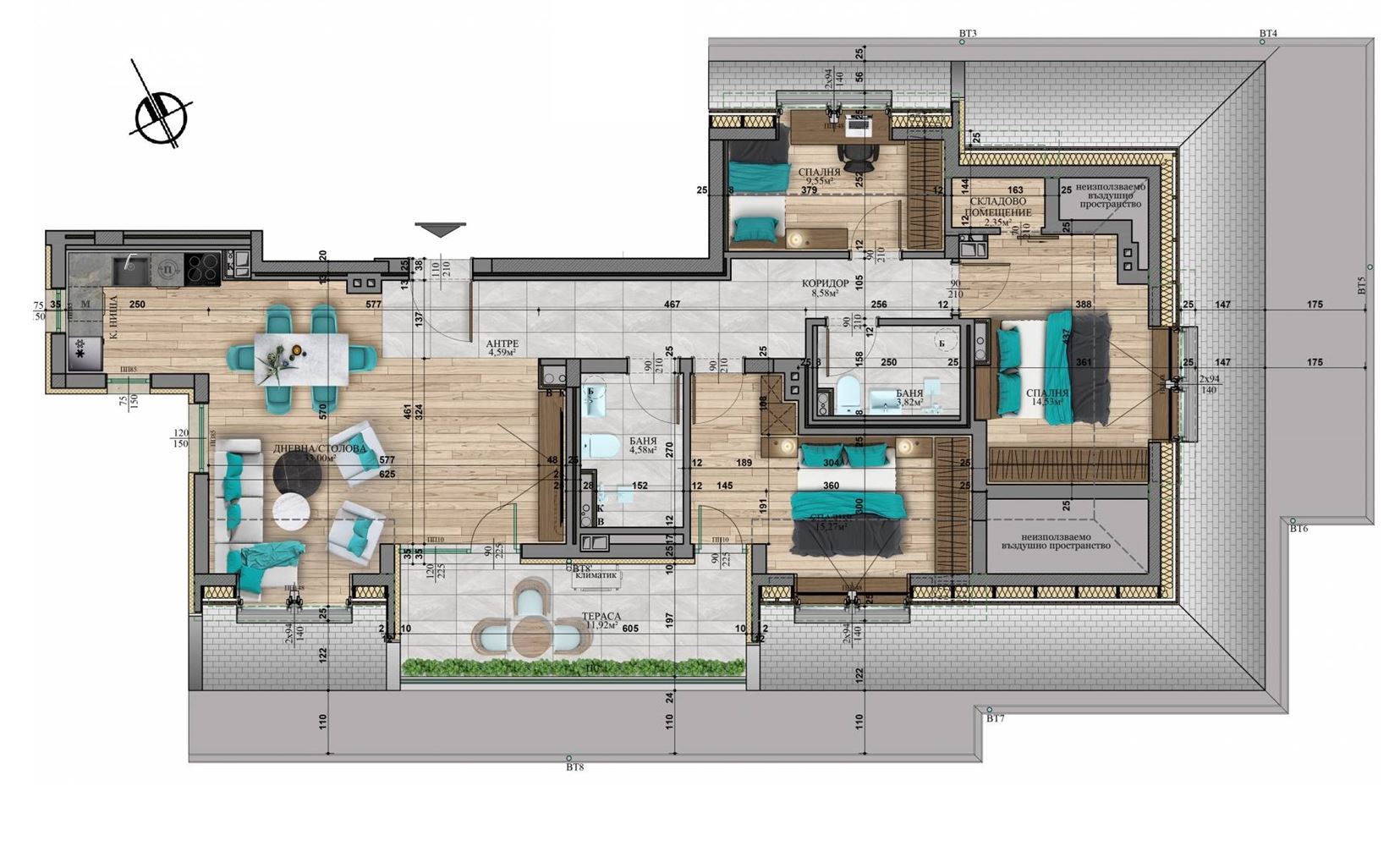 4-СТАЕН АПАРТАМЕНТ 155 М² В КВ. СТУДЕНТСКИ ГРАД-0 4-СТАЕН АПАРТАМЕНТ 155 М² В КВ. СТУДЕНТСКИ ГРАД - 0