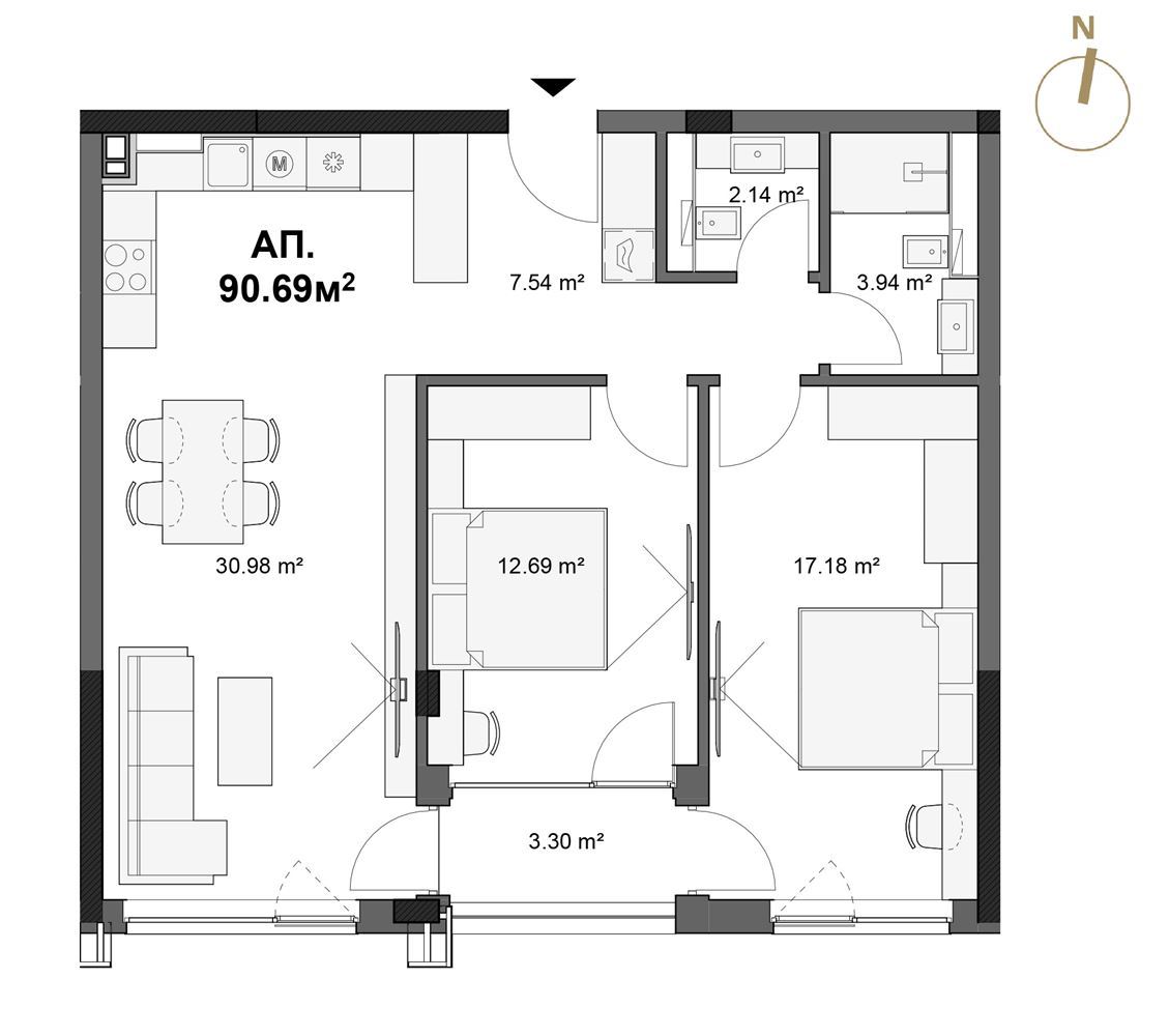 3-СТАЕН АПАРТАМЕНТ 112 М² ДО МЕТРОСТАНЦИЯ ОВЧА КУПЕЛ - 0