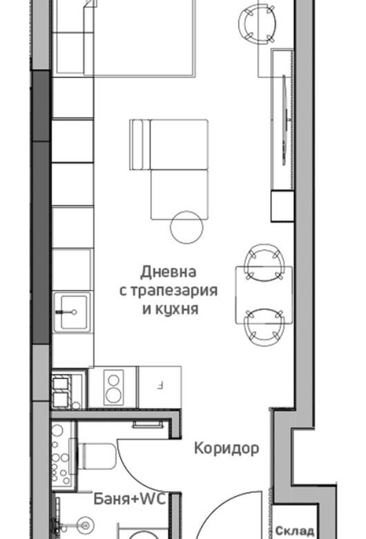 1-СТАЕН АПАРТАМЕНТ 47 М² ДО МОЛ СОФИЯ - 0