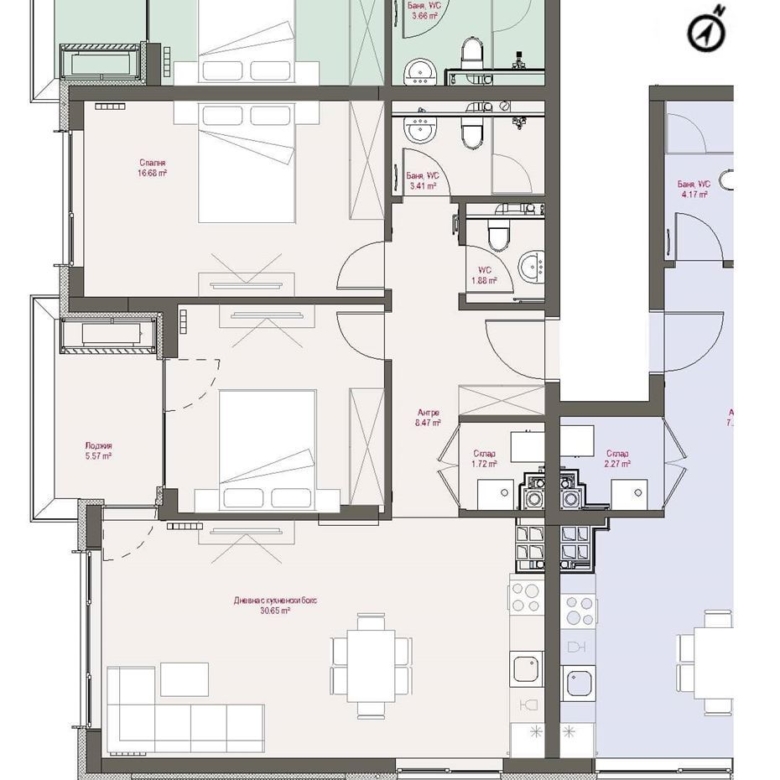 3-СТАЕН АПАРТАМЕНТ 112 М² В ПОЛИТЕ НА ВИТОША