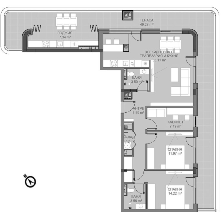 4-СТАЕН АПАРТАМЕНТ 211 М² С ПАНОРАМНА ТЕРАСА 50 М² - 0