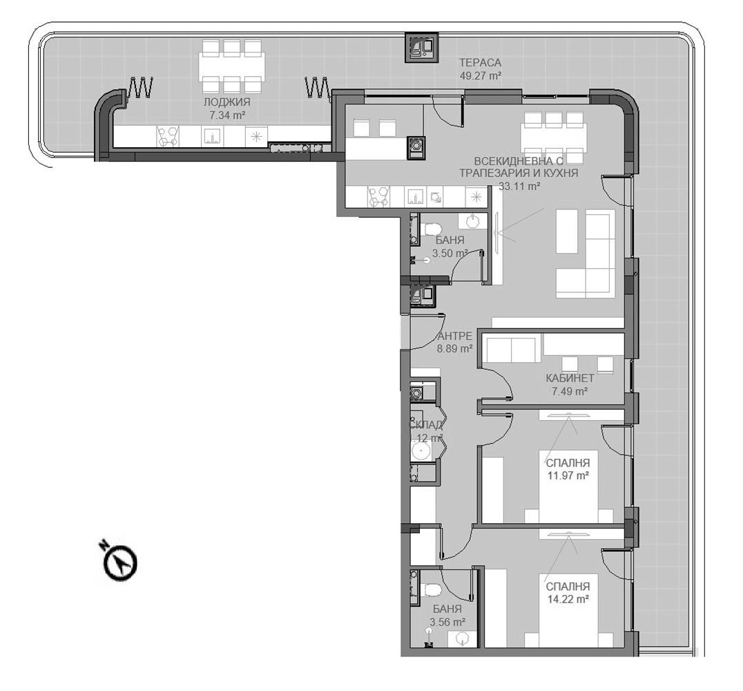 4-СТАЕН АПАРТАМЕНТ 211 М² С ПАНОРАМНА ТЕРАСА 50 М² - 0