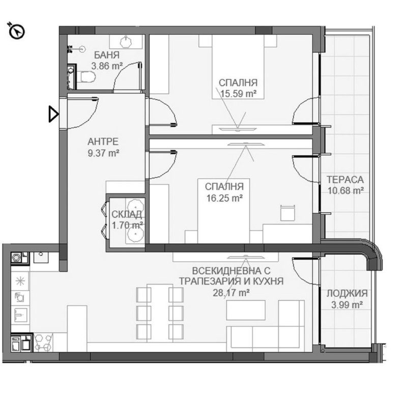 3-СТАЕН АПАРТАМЕНТ 125 М² В ПОЛИТЕ НА ВИТОША - 0