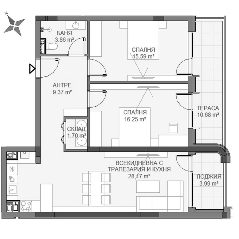 3-СТАЕН АПАРТАМЕНТ 125 М² В ПОЛИТЕ НА ВИТОША - 0