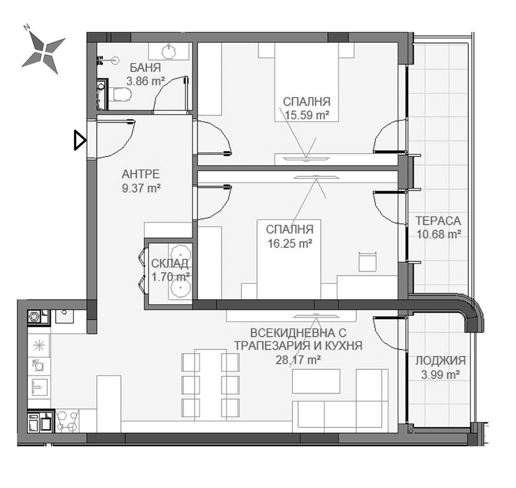 3-СТАЕН АПАРТАМЕНТ 125 М² В ПОЛИТЕ НА ВИТОША - 0
