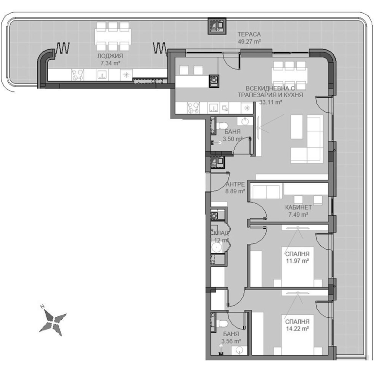 4-СТАЕН АПАРТАМЕНТ 211 М² С ПАНОРАМНА ТЕРАСА 50 М² - 0