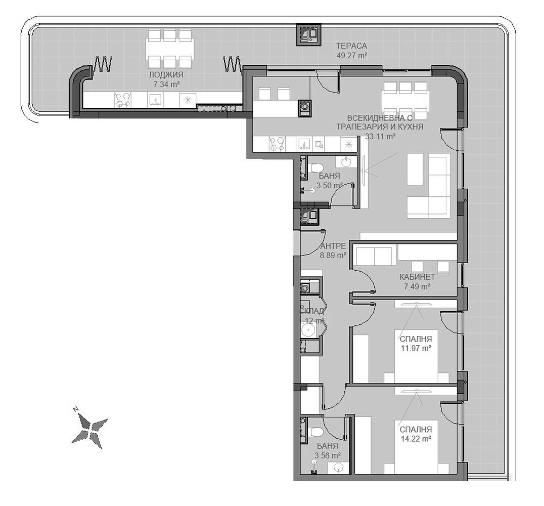 4-СТАЕН АПАРТАМЕНТ 211 М² С ПАНОРАМНА ТЕРАСА 50 М² - 0