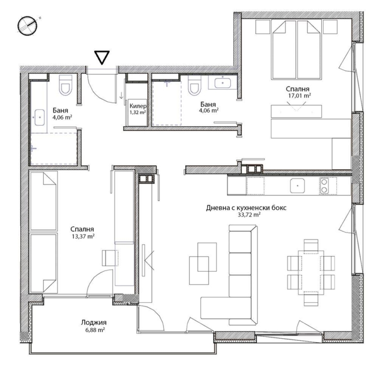 3-СТАЕН АПАРТАМЕНТ 121 М² В МАНАСТИРСКИ ЛИВАДИ ИЗТОК - 0