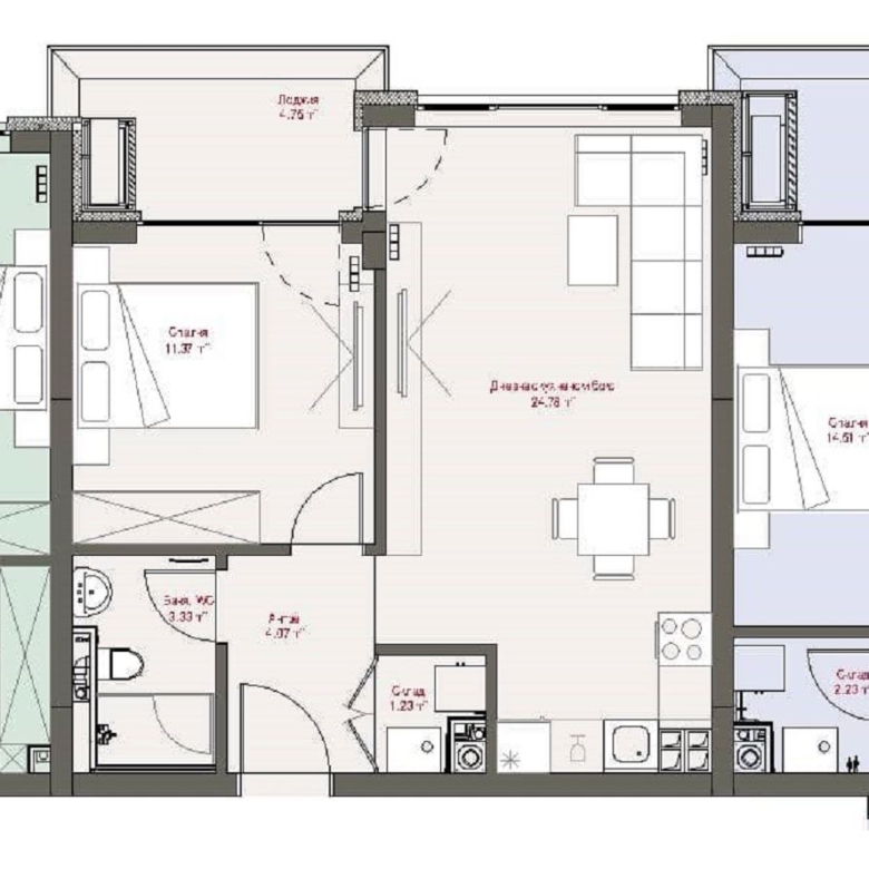 2-СТАЕН АПАРТАМЕНТ 69 М² В ПОЛИТЕ НА ВИТОША