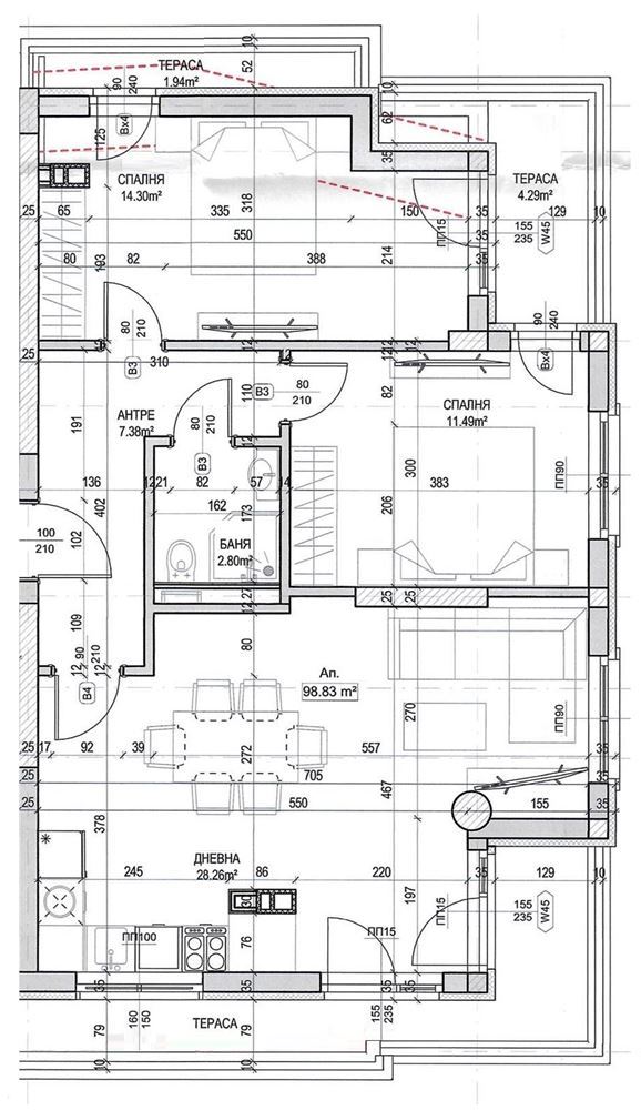 3-СТАЕН АПАРТАМЕНТ 114 М² БЛИЗО ДО МЕТРОСТАНЦИЯ ВИТОША - 0