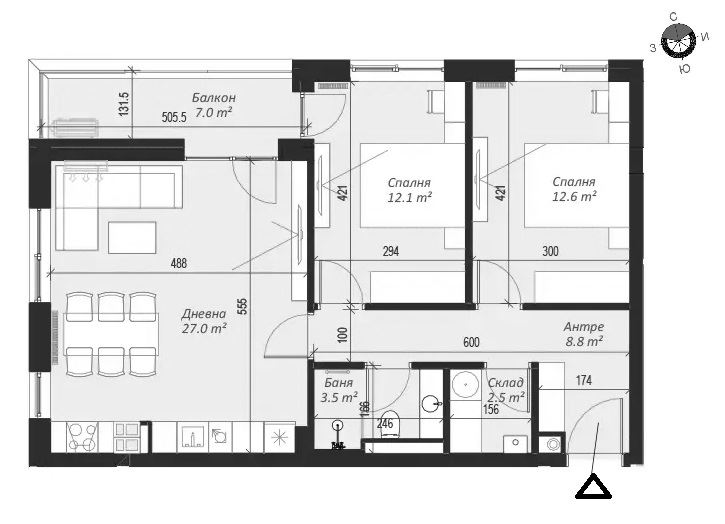3-СТАЕН АПАРТАМЕНТ 129 М² ДО МЕТРОСТАНЦИЯ ВИТОША - 0